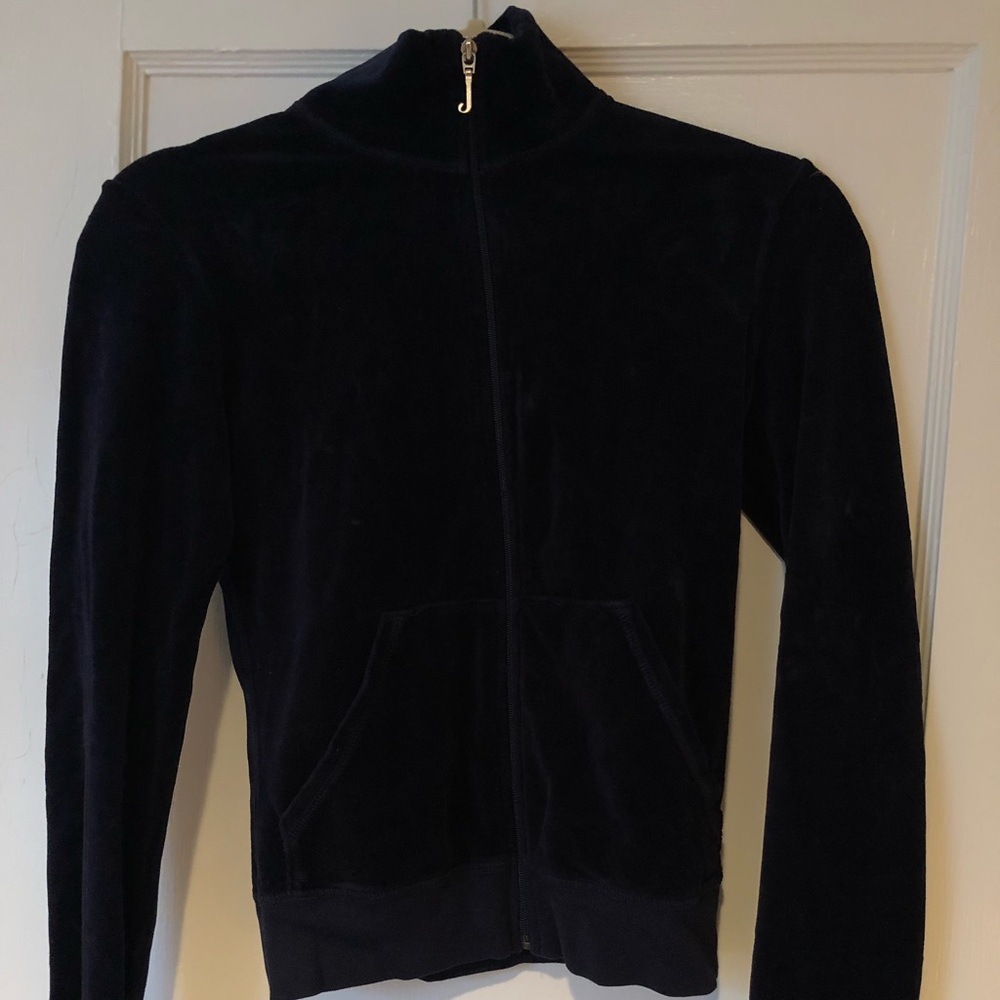 Juicy Couture Velvet Zip Up Sweater